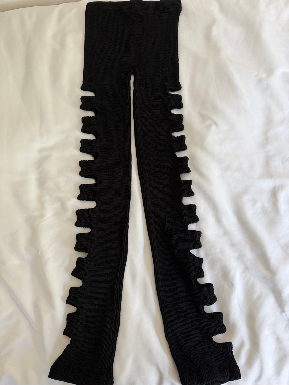 Goth Tripp NYC Black Ribbed Cutout Leggings